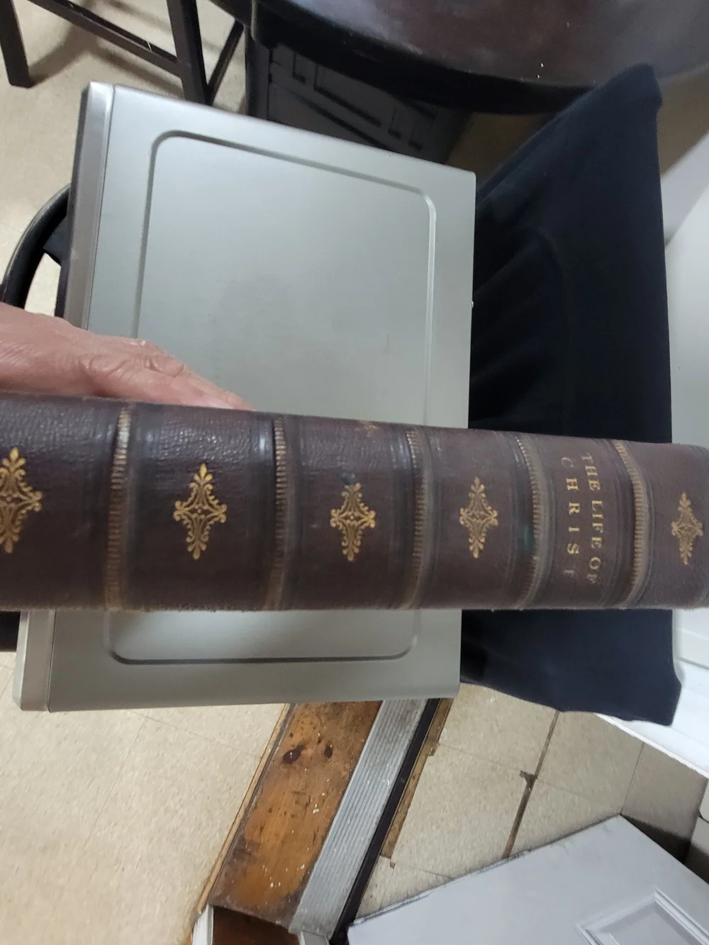 Embossed Leather Prayer Book with Gold Cross
